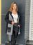 Picture of CURVY GIRL CLASSIC CARDIGAN WITH DOG TOOTH AND HOOD